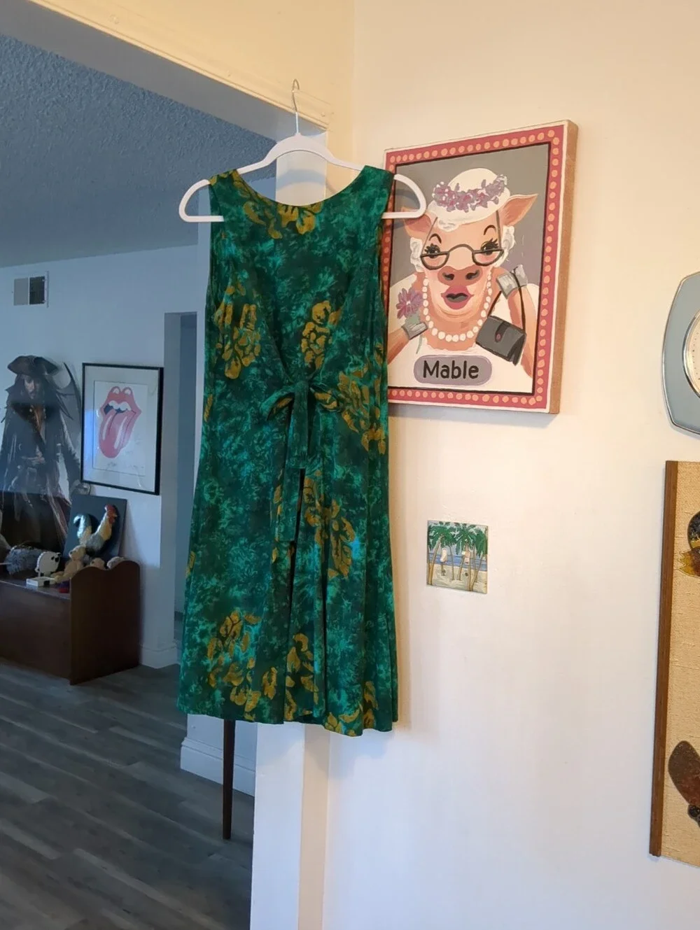 ‼️ HIBISCUS COLLECTION Batik Dress Sz S Boho Hawaiian  Sleeveless Midi - Picture 5 of 6